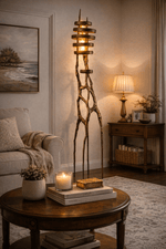 Vortex Sculptural Floor Lamp with Integrated LED