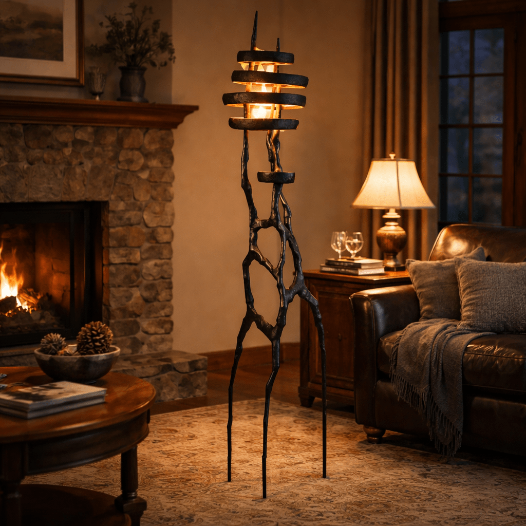 Vortex Sculptural Floor Lamp with Integrated LED