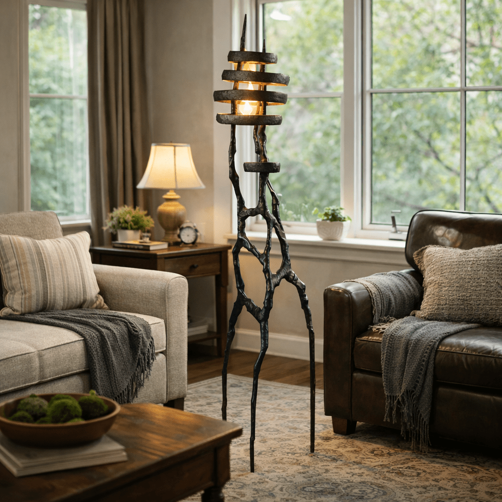 Vortex Sculptural Floor Lamp with Integrated LED