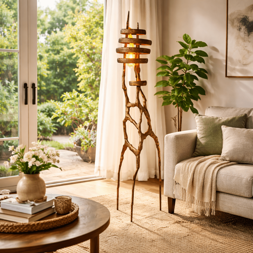 Vortex Sculptural Floor Lamp with Integrated LED