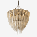 Cascade Aluminum Chain Chandelier – Modern Sculptural Pendant Light for Dining and Living Spaces