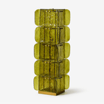 Lush Glass Tower Floor Lamp — 4.6 ft Stacked Textured Glass in Green or White