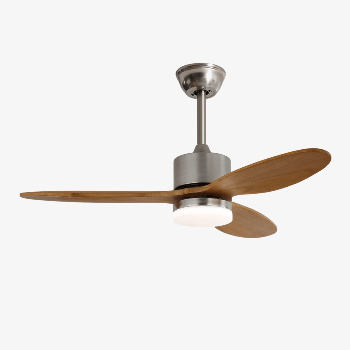 Polaris Ceiling Fan with Dimmable LED Light, 52" Wooden Blades