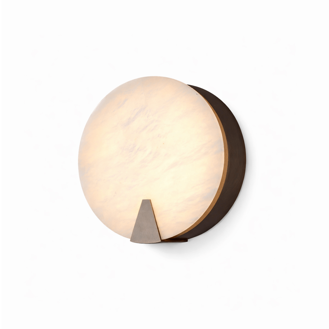 Solaris Halo Alabaster Wall Sconce with Brass Accents