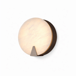 Solaris Halo Alabaster Wall Sconce with Brass Accents