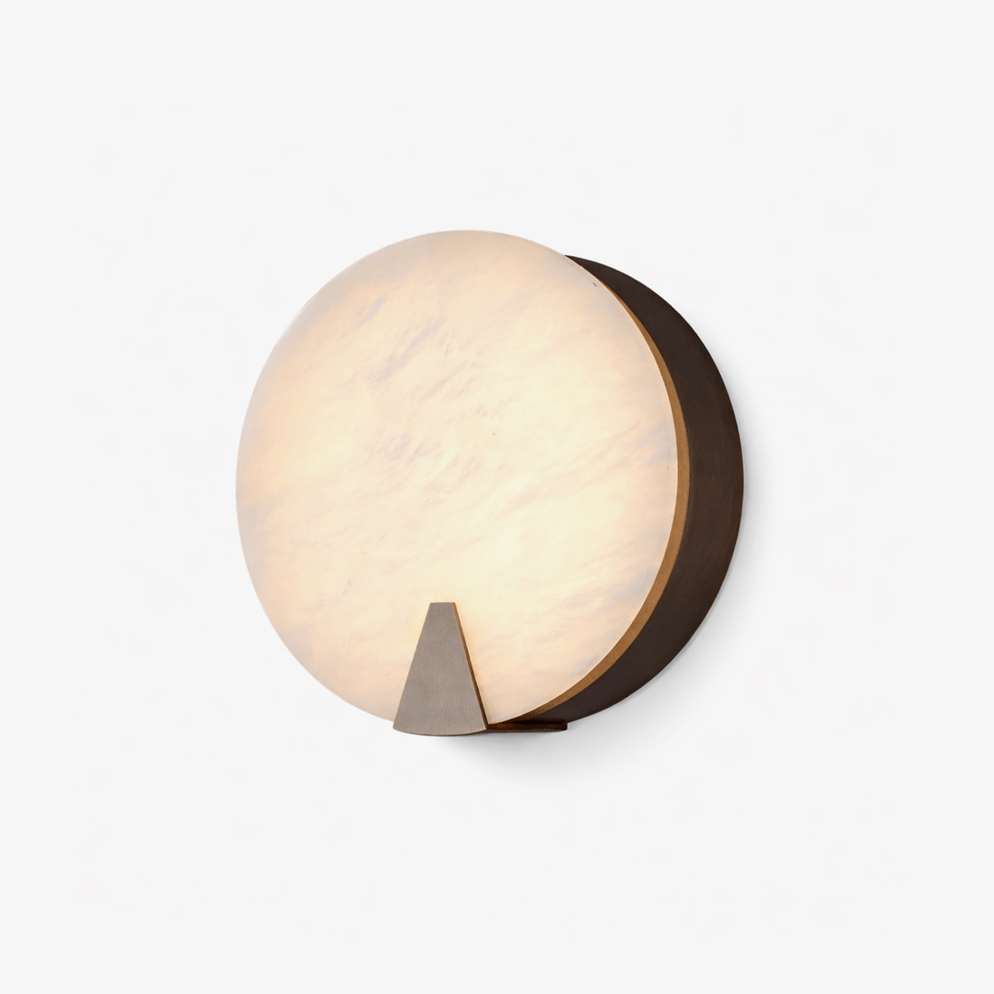 Solaris Halo Alabaster Wall Sconce with Brass Accents