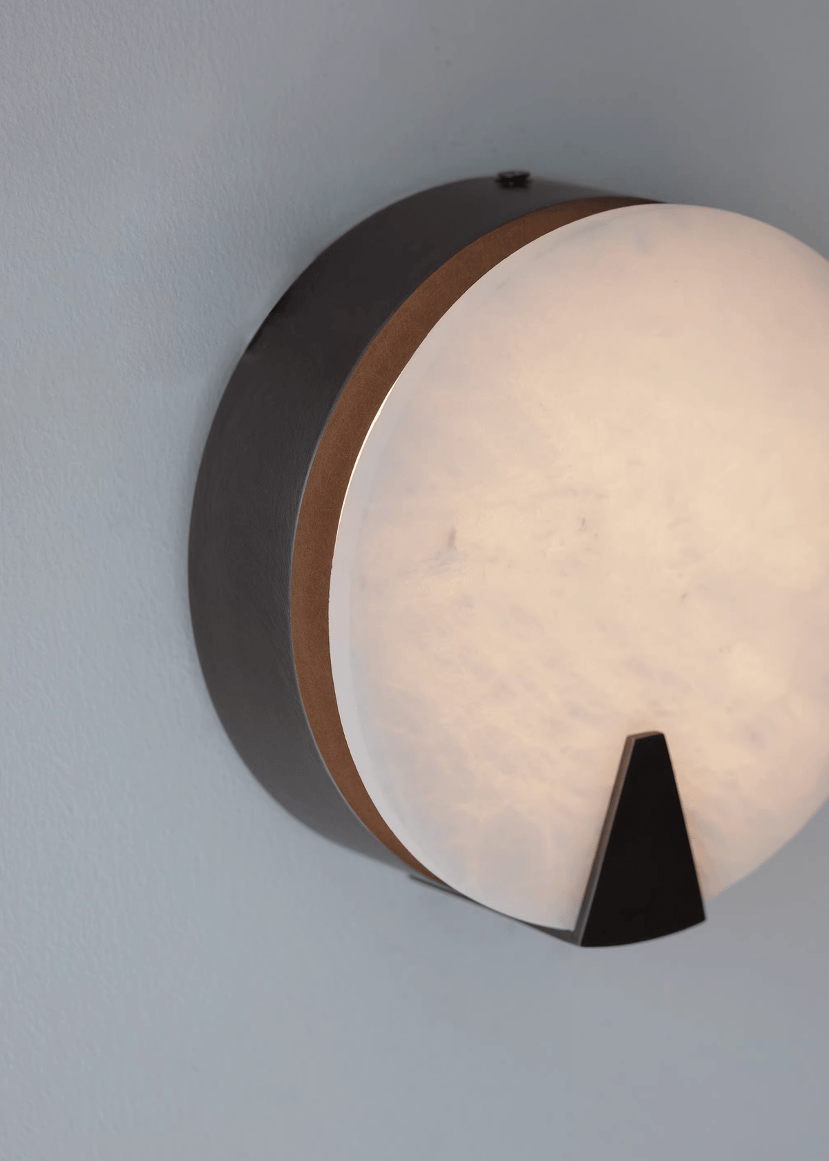 Solaris Halo Alabaster Wall Sconce with Brass Accents