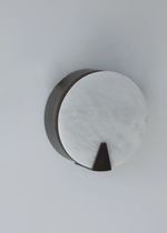 Solaris Halo Alabaster Wall Sconce with Brass Accents