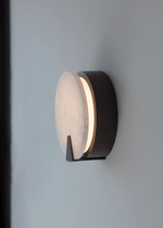 Solaris Halo Alabaster Wall Sconce with Brass Accents