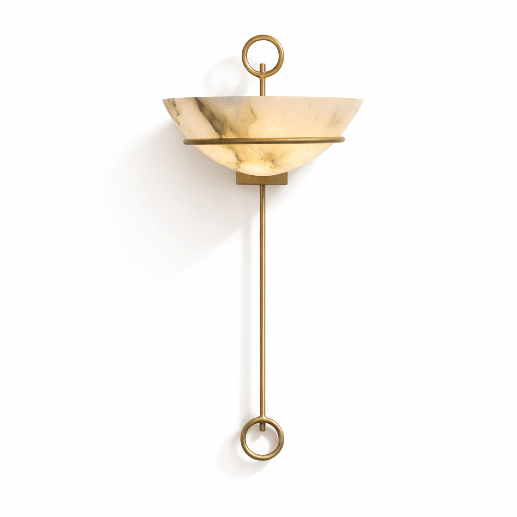 Tether Alabaster Wall Sconce in Brass – Modern Ambient Lighting
