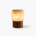 Luma Core Alabaster Table Lamp – Modern Wood & LED Desk Light