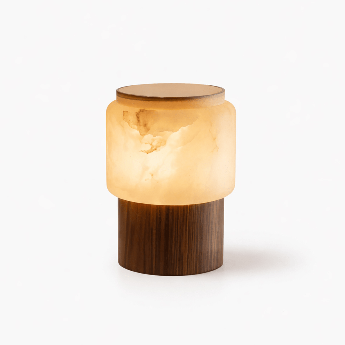 Luma Core Alabaster Table Lamp – Modern Wood & LED Desk Light