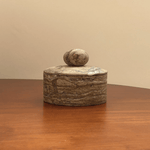 Strata Sphere Natural Marble Storage Box with Sculptural Lid