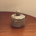 Strata Sphere Natural Marble Storage Box with Sculptural Lid