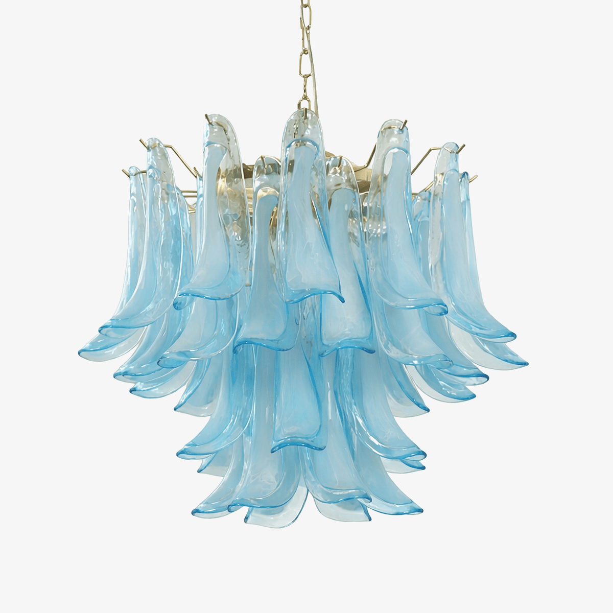 Azure Drift Glass Chandelier – Handcrafted Blue Glass Pendant Light for Modern Interiors