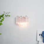 Eloria Glass Wall Sconce — Tiered Fluted Glass, Gold Frame