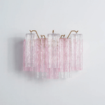 Eloria Glass Wall Sconce — Tiered Fluted Glass, Gold Frame