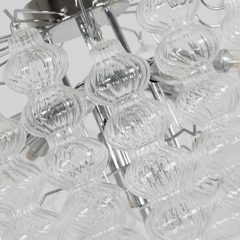 Ripple Column Chandelier – Modern Hand-Blown Glass Pendant Light