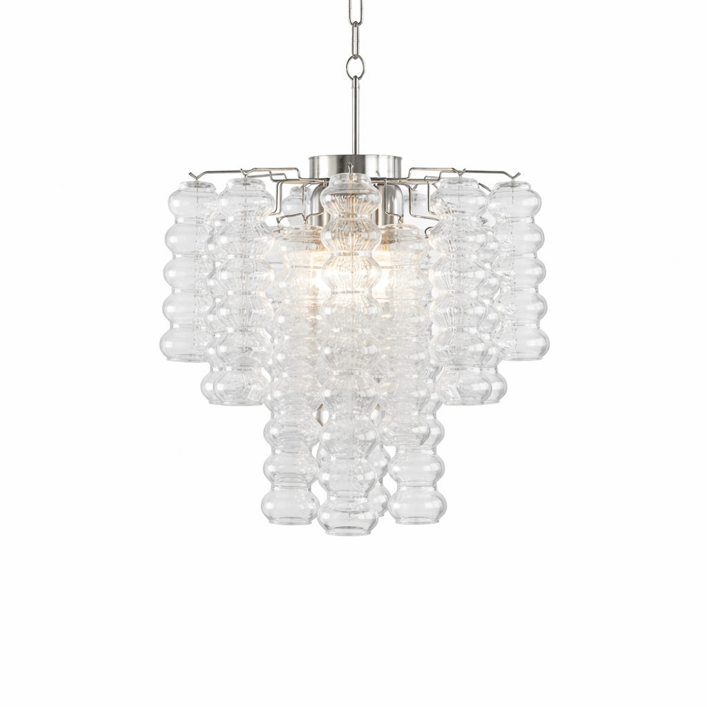 Ripple Column Chandelier – Modern Hand-Blown Glass Pendant Light