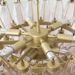 Facet Bloom Glass Chandelier in Gold and Pink for Dining Room