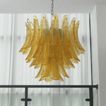 Aurelium Cascade Glass Chandelier – Modern Amber Glass Pendant Light