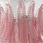 Petaline Prism Chandelier – Pink Glass Designer Hanging Light