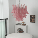 Petaline Prism Chandelier – Pink Glass Designer Hanging Light