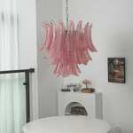 Petaline Prism Chandelier – Pink Glass Designer Hanging Light