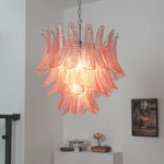 Petaline Prism Chandelier – Pink Glass Designer Hanging Light