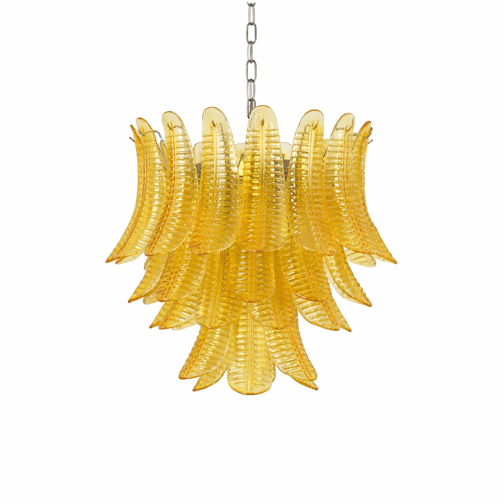 Aurelium Cascade Glass Chandelier – Modern Amber Glass Pendant Light