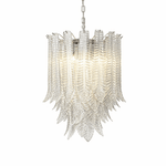 Silvae Veil Glass Chandelier – Modern Leaf Pendant for Dining & Living Rooms