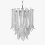 Silvae Veil Glass Chandelier – Modern Leaf Pendant for Dining & Living Rooms