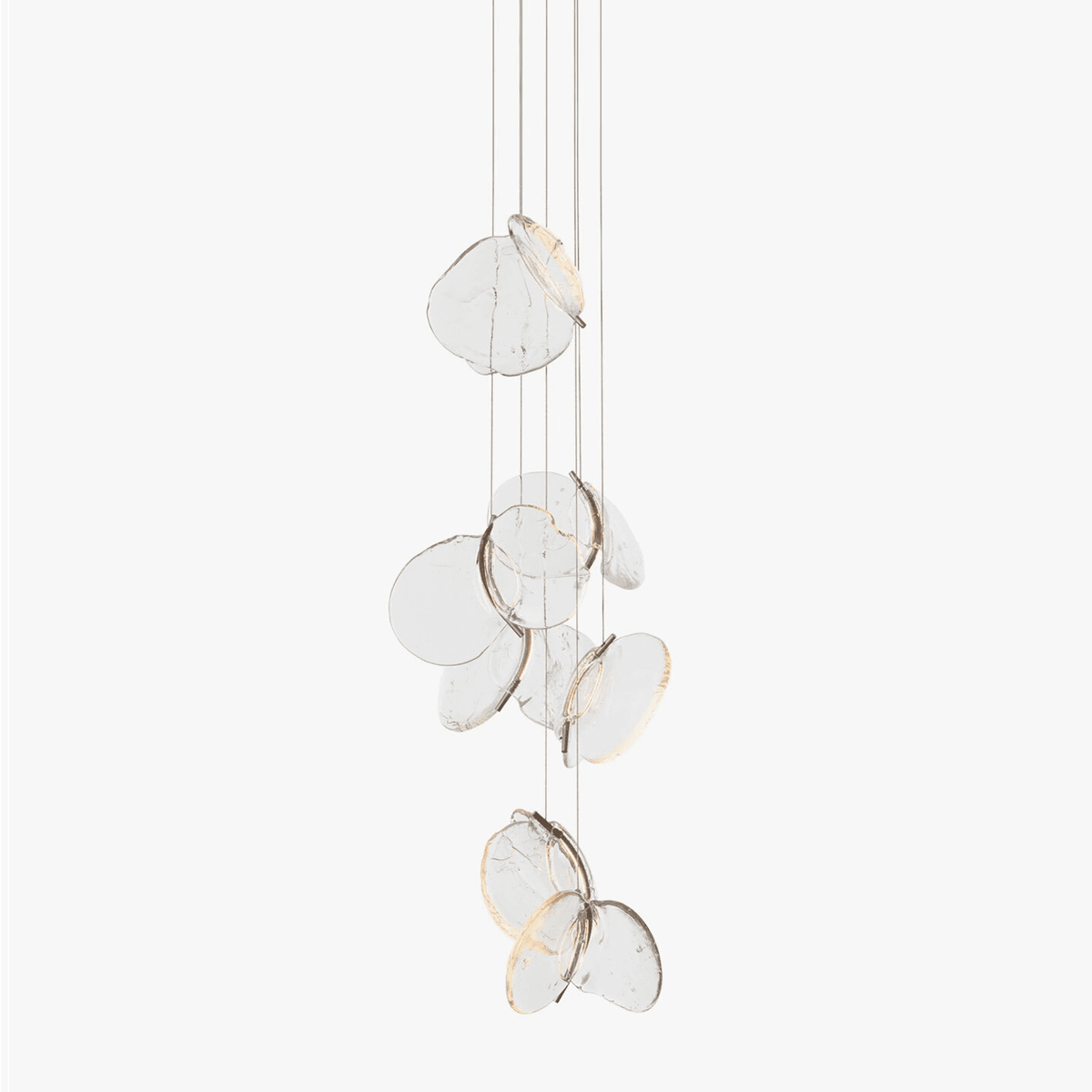 Luminous Glass Petals Pendant Chandelier – Modern LED Hanging Light for Dining Room and Living Room