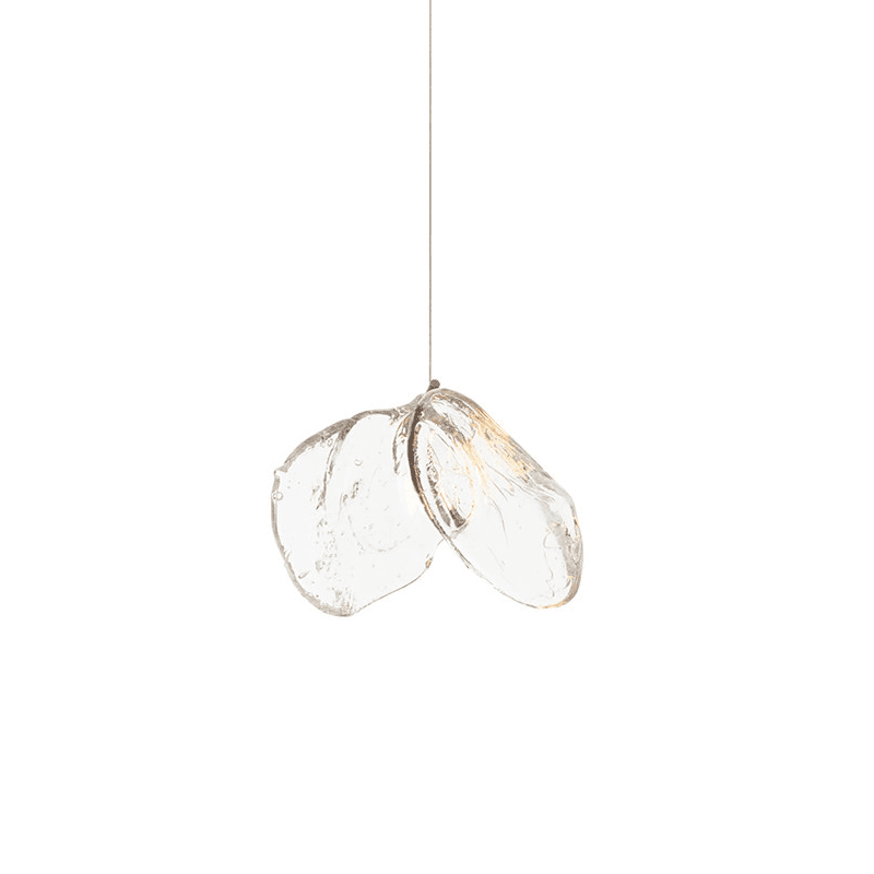 Luminous Glass Petals Pendant Chandelier – Modern LED Hanging Light for Dining Room and Living Room