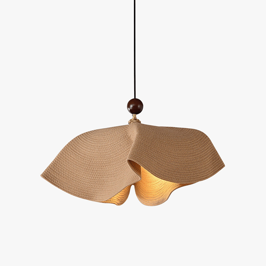 Floral Weave Pendant Light – Designer Woven Fabric Shade for Modern Interiors