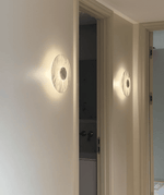 Lunar Veil Alabaster Wall Sconce – Modern LED Wall Light for Bedroom & Living Room