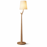 Elowen Modern Wooden Floor Lamp with Fabric Shade for Living Room