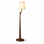 Elowen Modern Wooden Floor Lamp with Fabric Shade for Living Room