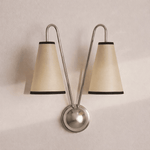 Vireo Twin Wall Light – Modern Brass & Fabric Sconce for Bedroom, Living Room, Hallway