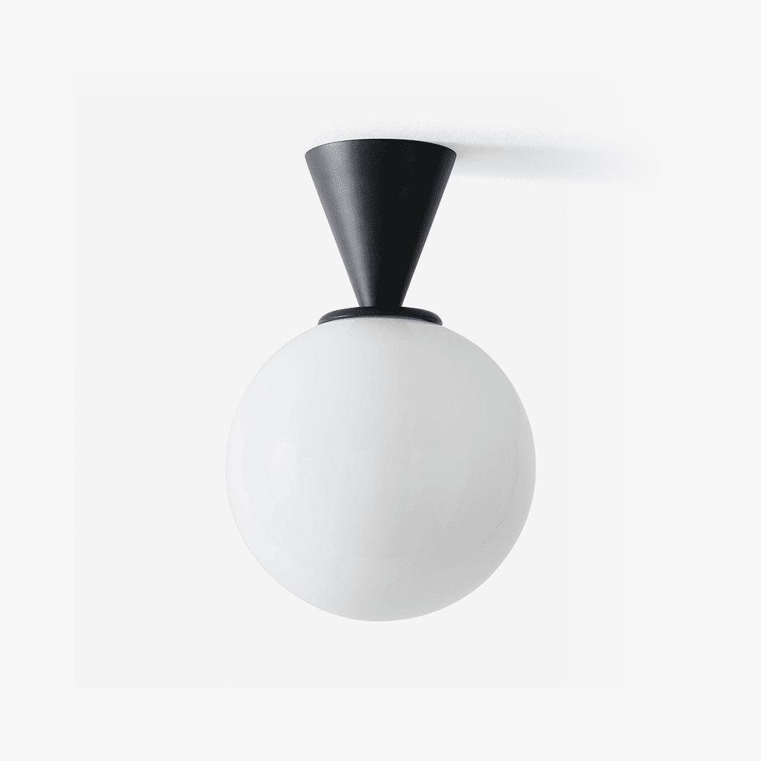 Trilo Globe Ceiling Light — Modern Opal Glass Flush Mount