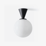Trilo Globe Ceiling Light — Modern Opal Glass Flush Mount