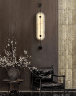 Solvane Alabaster Wall Sconce – Modern Brass LED Wall Light