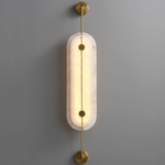 Solvane Alabaster Wall Sconce – Modern Brass LED Wall Light