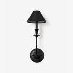 Chester Wall Sconce – Modern Black Metal & Fabric Shade for Bedroom and Living Room