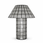 Pearl Mosaic Table Lamp in Iridescent Shell and Metal