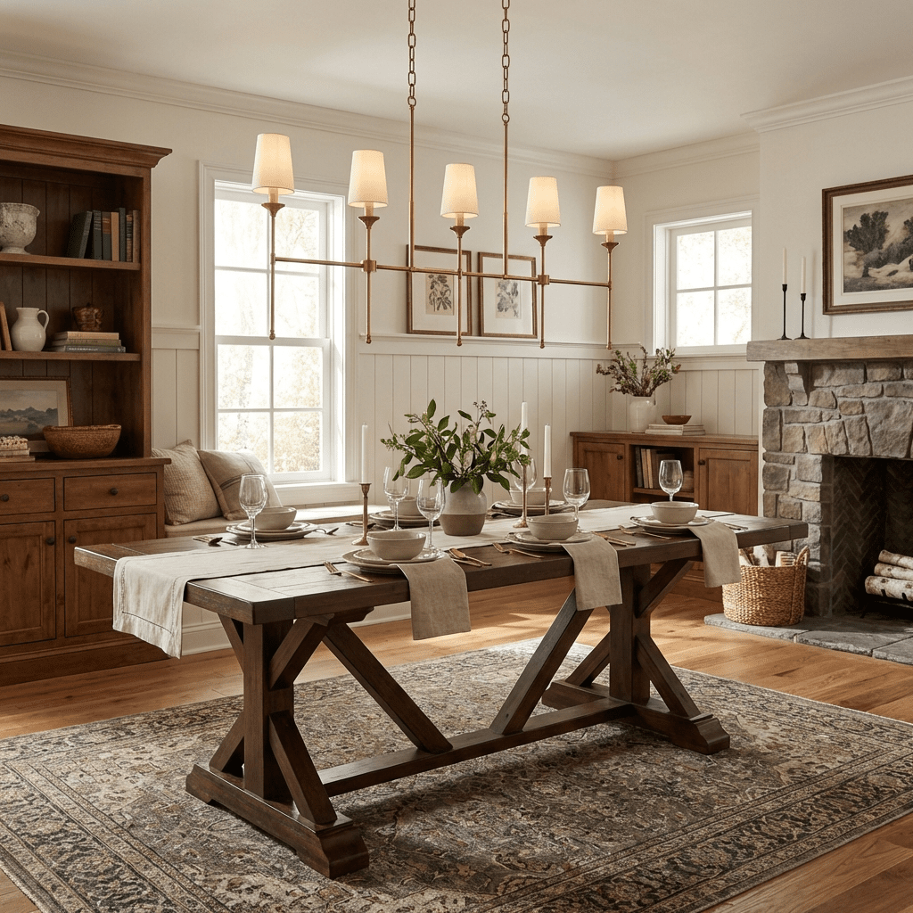Arden Row Linear Chandelier in Brass, Black, or Nickel with Fabric Shades