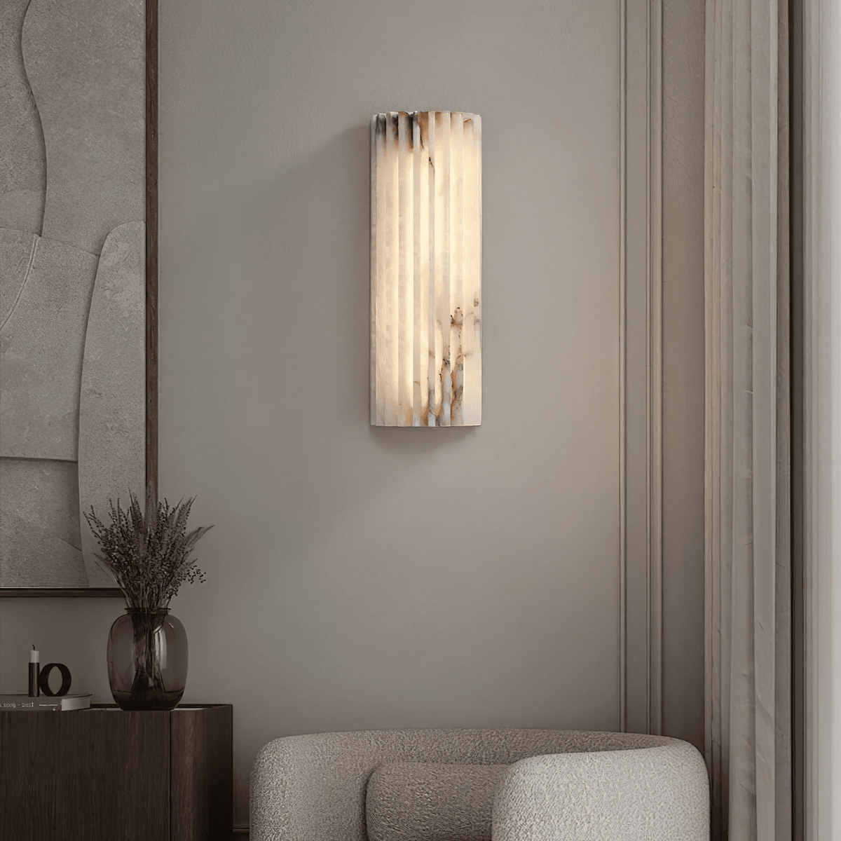 Alvia Alabaster Wall Sconce — Natural Stone LED Wall Light