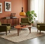 Liora Glass Pendant Light – Amber Glass & Walnut Wood