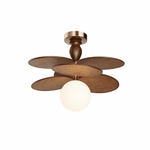 Averis Semi Flush Ceiling Light in Raffia and Glass for Modern Interiors