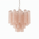 Art Deco Murano Glass Tube Chandelier in Nickel for Dining Room and Bedroom
